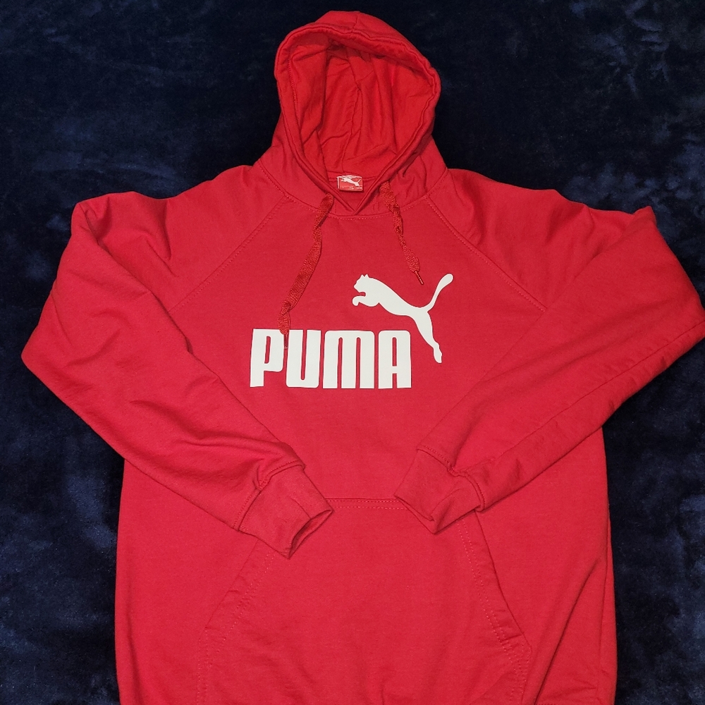 Puma Men's Classics Logo Pullover Hoodie (Red)